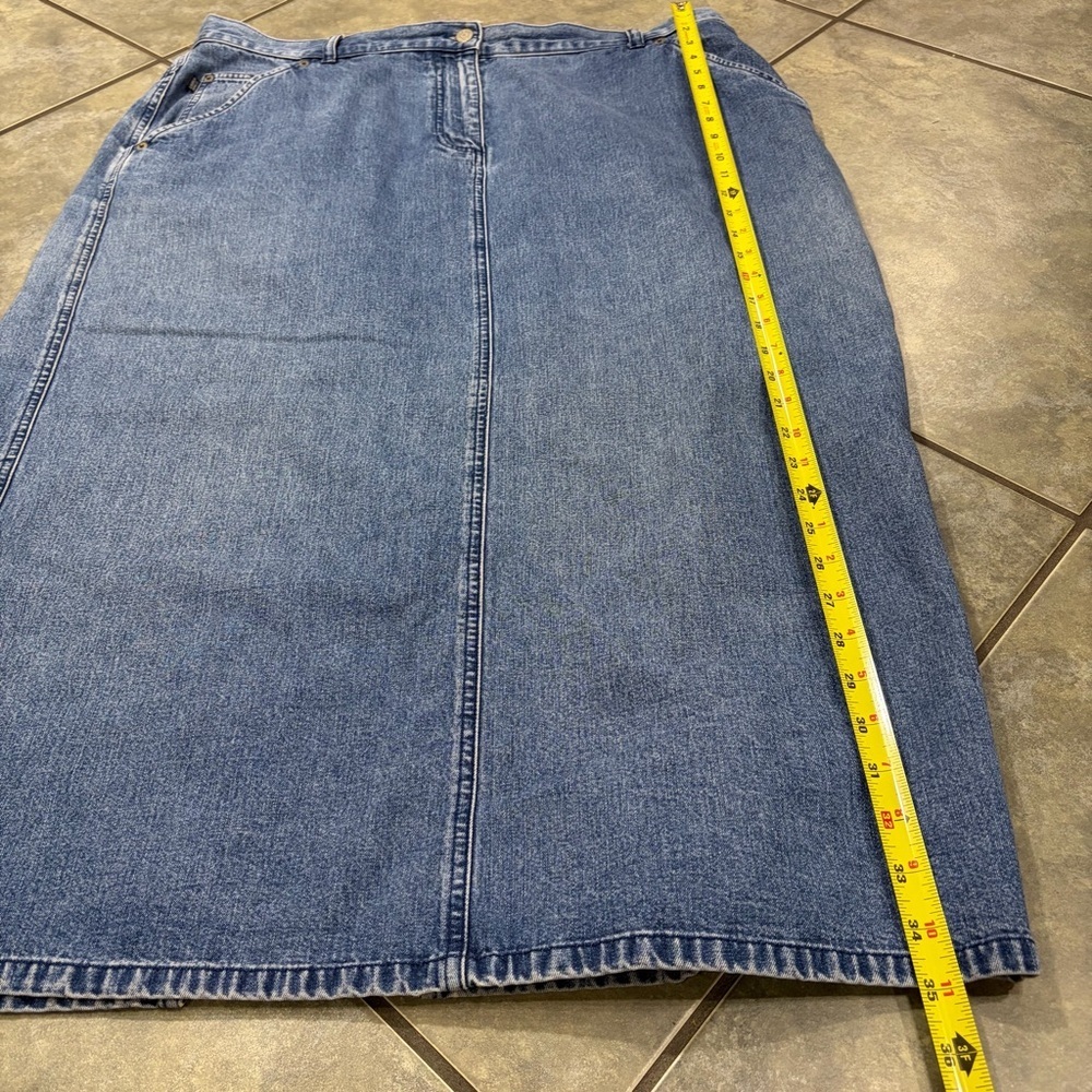 Vtg Lauren Jeans Co. Ralph Lauren High Waist Denim Skirt Sz 18W Biker Grunge - Picture 10 of 11